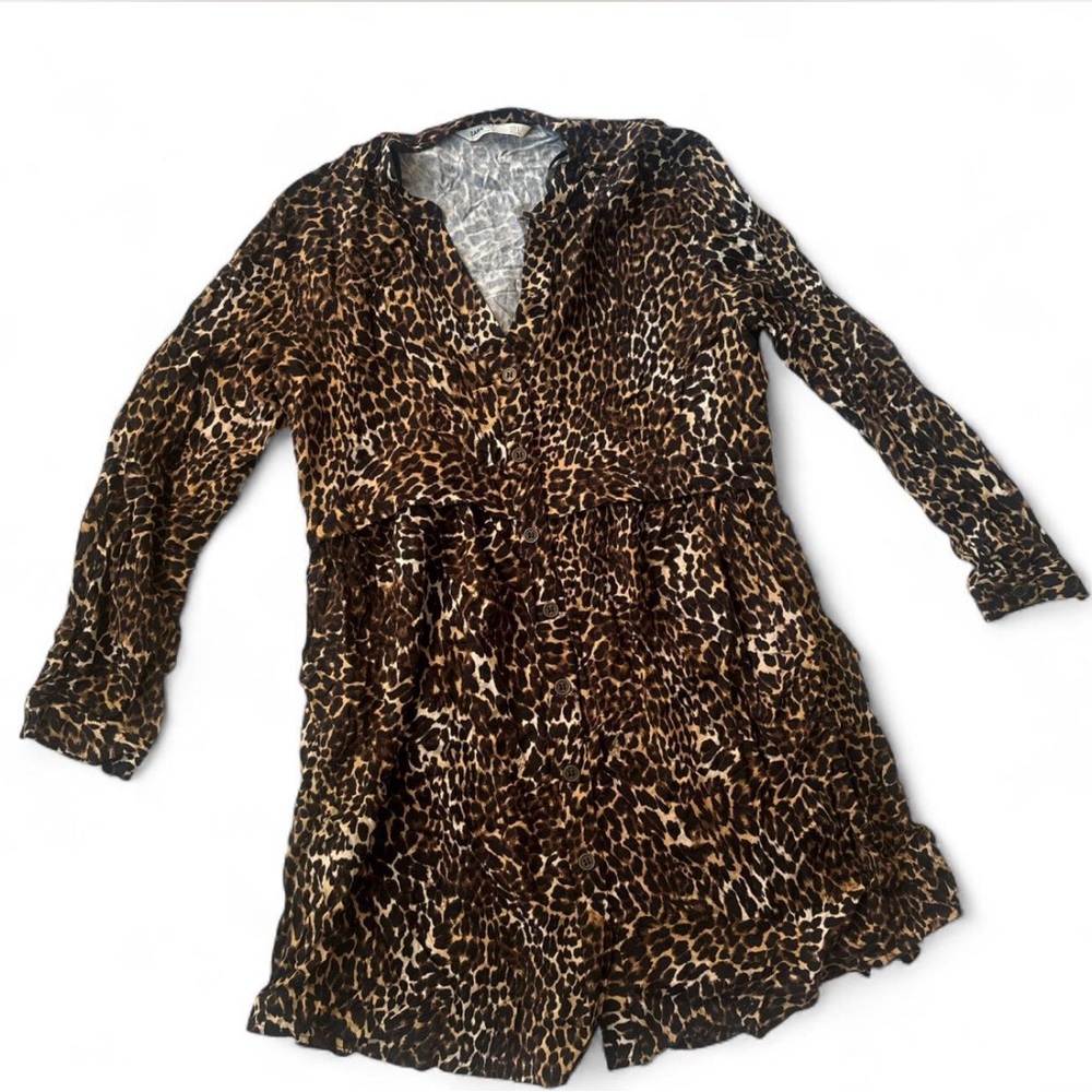 Leopard Print Long Sleeve Dress